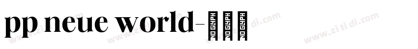 pp neue world字体转换 pp neue world字体转换